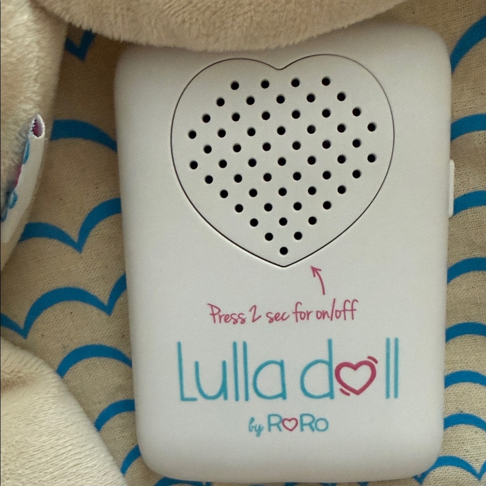 Lulladoll Plush Sleep Baby - Cream with Aqua Accents - Picture 4 of 4